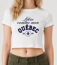 Charger l'image dans la galerie, Baby-tee ''Libre comme mon Québec''
